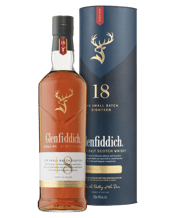 Glenfiddich 18 Year Old<br>Single Malt Scotch... 700ML The Glenfiddich 18 Year Old Ancient Reserve is a truly superb single malt aged in Oloroso (Sherry) and Bourbon casks. Then up to 150 of the most exceptional casks are hand-selected by the innovative Malt Master, Brian Kinsman. These casks are then married in small batches in oak tuns for up to three months, to give a remarkably deep, rich and complex flavour.<br><br>TASTING NOTES: Baked apple, ripe orchard fruit and dates. Luxurious dried fruit flavours combine with earthy oak, adding depth and