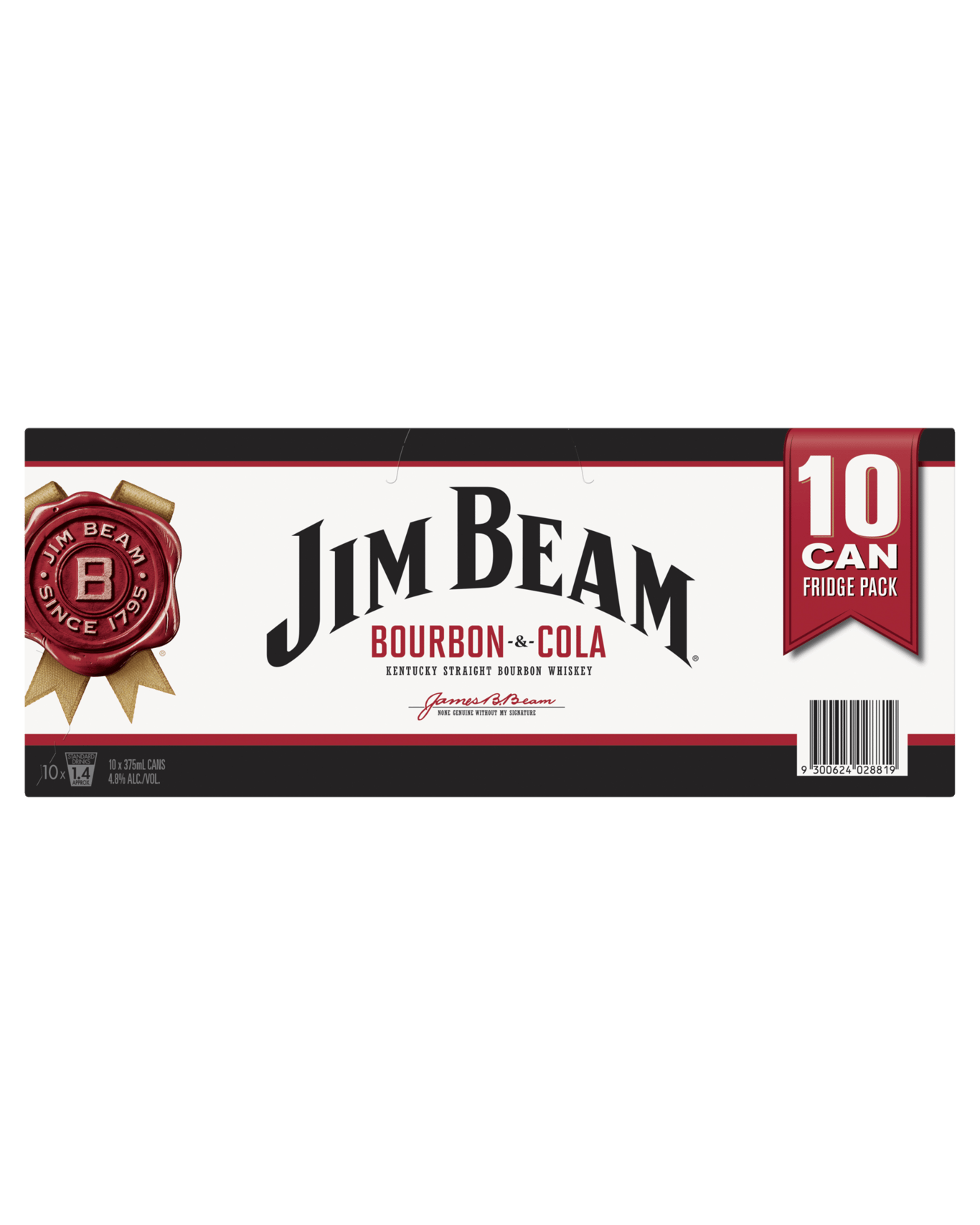 Buy Jim Beam White Label Bourbon & Cola Cans 10 Pack 375mL Online