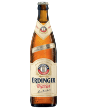  Erdinger Weissbrau Weißbier<br>Bottles 500ml  500mL Brewed and bottled in Germany since 1886, Erdinger has a brewing heritage of over 125 years. This is a hazy pale yellow brew, rich with yeasty, spiced bright citrus with a long mellow finish. Serve Chilled.