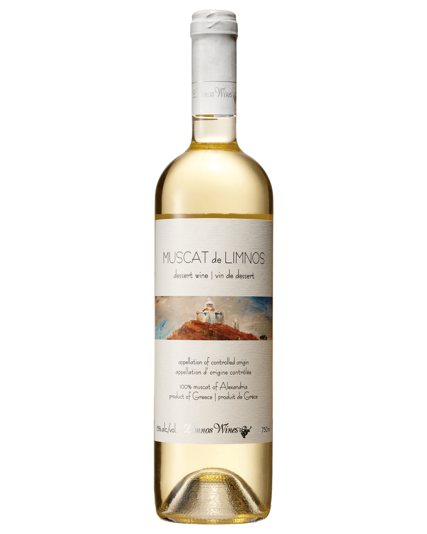 A bottle of the Limnos Wines’ Muscat of Lemnos