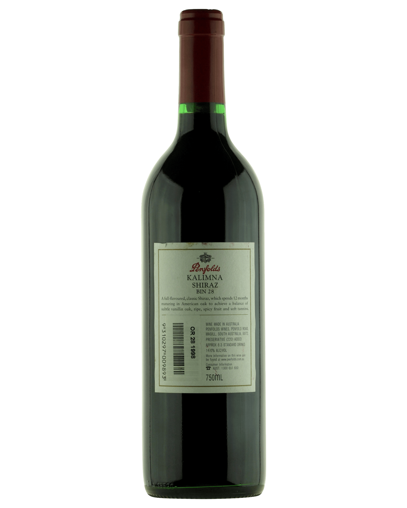 Buy Penfolds Kalimna Bin 28 Shiraz 1998 Online (Lowest Price Guarantee ...