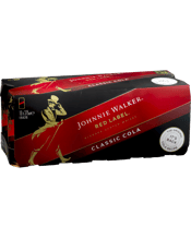Johnnie Walker Red Label &<br>Cola 10 Pack Cans... 375ML The delicious depth of 35 malts and grain whiskies that make up Johnnie Walker Red Label blended with a crafted cola for a full flavoured refreshing taste. Perfect to enjoy cold poured over ice with friends.