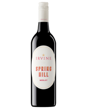  Irvine Springhill Merlot  750mL A pioneer of Merlot, James Irvine has produced an attractive plump style with leafy plum and mulberry flavours. The perfect match with crown of lamb.