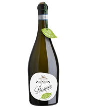  Zonin Organic Prosecco<br>Frizzante  750mL The organically grown glera grapes are softly pressed and the must is kept at 0° C until ready for the natural sparkling process that takes place in stainless steel pressurized tanks. Straw yellow in colour with a gentle mousse and fresh fragrant acacia and wisteria scents. The flavour is intense and inviting with crisp apple and pear notes and an inviting, lingering fresh fruitiness on the finish.