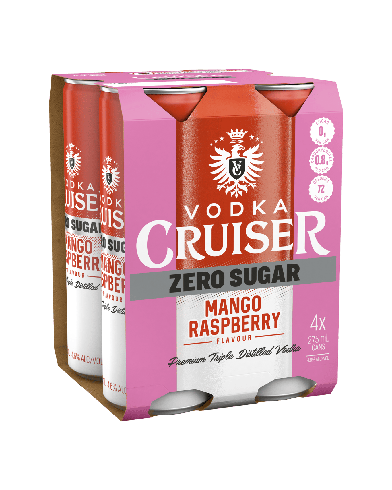 Buy Vodka Cruiser Zero Sugar Mango And Raspberry 4.6% Cans 275ml Online ...