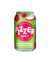  Moon Dog Fizzer Juicy Apple<br>Raspberry Cans... 330ML Fizzer Juicy is a sweet and refreshing alcoholic juice made with real fruit juice! Apple Raspberry is super nostalgic and seriously fruity.