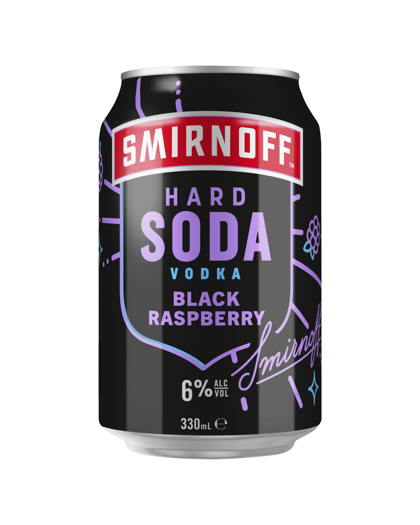 Buy Smirnoff Hard Soda Black Raspberry Fizz Cans 330ml Online (Low ...