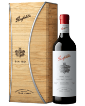  Penfolds Bin 180 Cabernet<br>Sauvignon Shiraz... 750ML Since 1844, Penfolds has been grounded in experimentation, curiosity and uncompromising quality. This pioneering spirit still rings true after nearly two centuries and is what has helped them become one of the most celebrated winemakers in the world today. Penfolds Bin 180 Coonawarra Cabernet Shiraz 2021 binds the past and present. It encases progress, tradition, and spirit as a commemorative wine to mark 180 years of winemaking at Penfolds. Made with fruit from esteemed Penfolds vineyard blocks