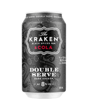  The Kraken Double Serve And<br>Cola 8% Cans 320ml... 320ML It’s the same delicious, bold, rich and smooth Kraken and Cola serve that consumers love but with a more refreshing punch...for those who appreciate the darker side.