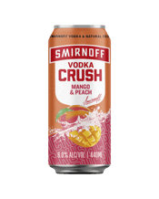 Smirnoff Crush Mango And<br>Peach Cans 440ml 440ML Say hello to your newest Crush. Everyone’s favourite; delicious Mango and juicy juicy Peach fruit flavours, mixed with the World’s #1 Vodka. Like a bass drop for your taste buds, Crush is a full-on flavour taste experience. Made with natural fruit flavours for a refreshing taste. 6% ABV in a BIG 440ml can.