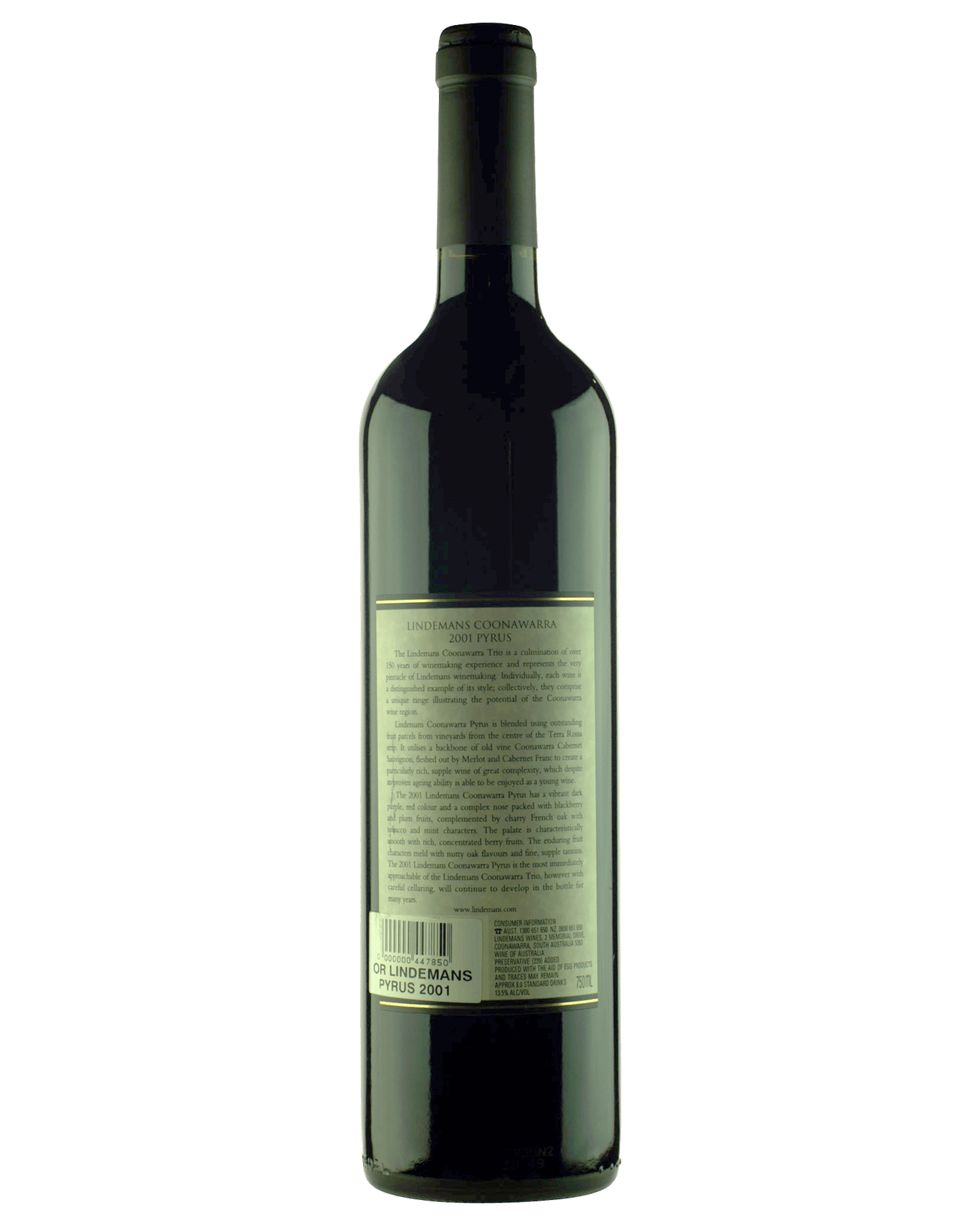 Buy Lindeman's Coonawarra Trio Pyrus Cabernet Blend 2001 Online ...