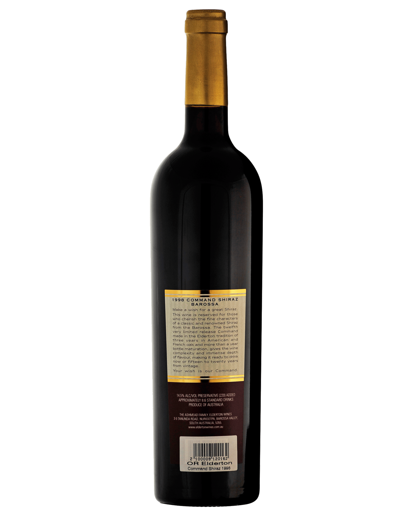 Buy Elderton Command Shiraz 1998 Online (Low Prices) from Dan Murphy's