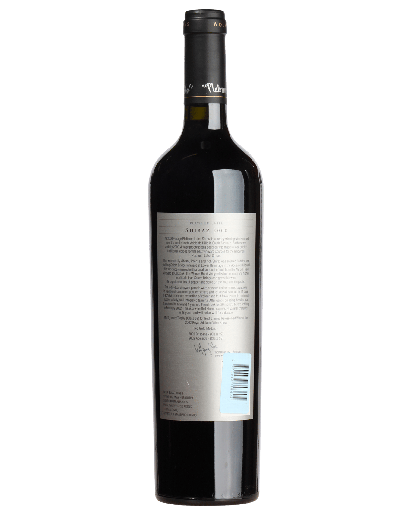 Buy Wolf Blass Platinum Label Shiraz 2000 Online (Lowest Price ...