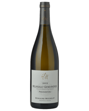 Domaine Michelot Meursault<br>Genevrieres 1er... 750ML The parcels which makes up the Meursault 1er Cru Genevrieres lie at the very heart of the village’s great 1ers Crus hillside. Here the soil is claylimestone with a subsoil that varies between fallen rock, volcanic rock and white limestone. The wine is a fine example of the Meursault style with great finesse, mineral notes, opulence and a beautiful finish that never becomes heavy.