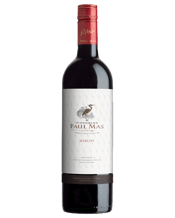  Paul Mas Merlot  750mL Deep purple in colour, this Merlot has an attractive nose of ripe red berries and cassis. The palate is soft and generous with plenty of sweet, juicy flavours. Great drinking and a great price!