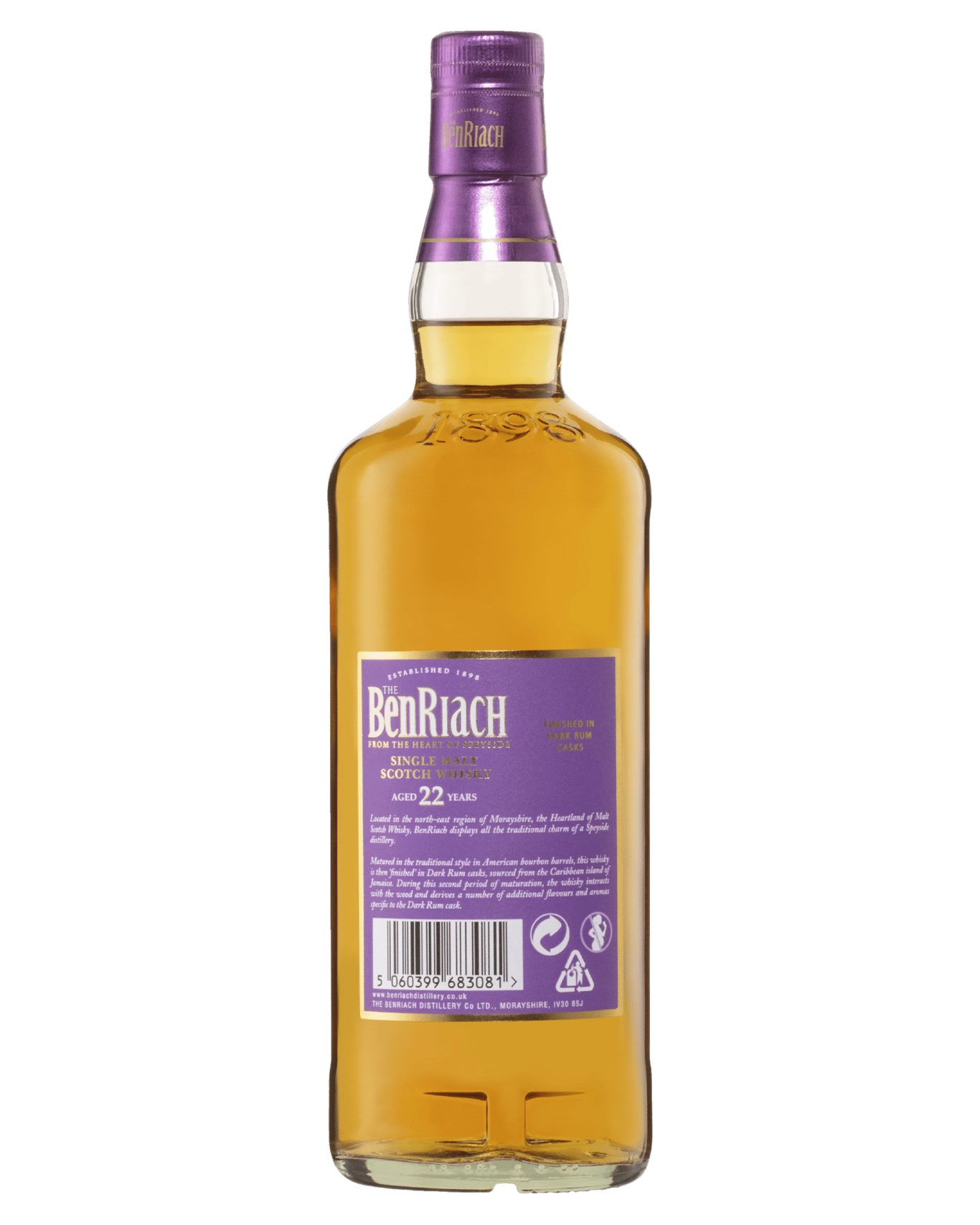 Benriach Speyside 22 Ans Dunder Peated Dark Rhum Finish