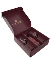  Grant Burge Filsell Shiraz<br>Gift Pack 2021  750ML This limited-edition gift set is perfect for any red wine enthusiast. Elegantly presented in a gift box, it showcases two premium wine glasses and a bottle of Grant Burge Filsell Shiraz 2021. This is a dense and structured wine with stylish fruit and texture that drives long and will be a long living wine in years to come. A wine that shows beauty in its youth that will show its full potential with some careful aging.