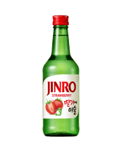 Jinro Strawberry Soju 360ml 360ML Jinro Strawberry Soju provides the sweet taste of ripened strawberry in each sip while maintaining its light and refreshing experience. With delicious strawberry flavour and alcohol content of 13%, it makes this beverage a delightful party drink that is ideal with your favourite Korean cuisines or even on its own!