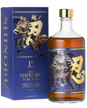  The Shinobu 15 Year Old Pure<br>Malt Japanese... 700mL Niigata is known in Japan for its Three White treasures, i.e. snow, rice and sake, and a naturally blessed environment for pure water source. Made in Niigata, SHINOBU (meaning Forbearance in Japanese) Whisky is hand crafted by the creative master blender, Mr. Usami. Carefully selecting whisky from around the world. Beginning maturation in ex-Sherry and ex-Bourbon casks. Finishing in precious Japanese Mizunara oak. Rich and complex! Aromas of Mizunara oak, maltose (malt sugar), milky coffee, and