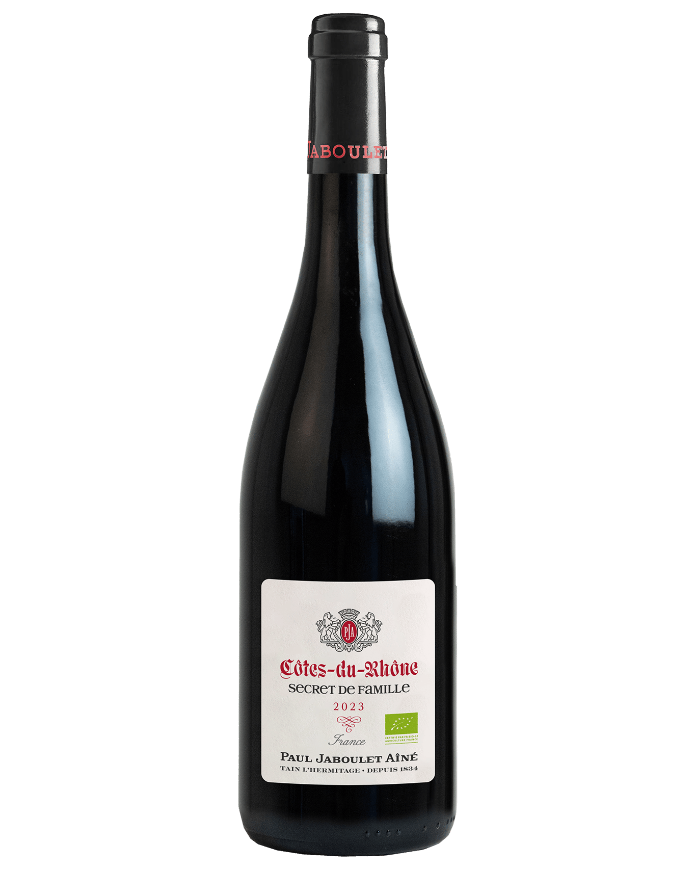 A bottle of the Paul Jaboulet Secret de Famille grenache