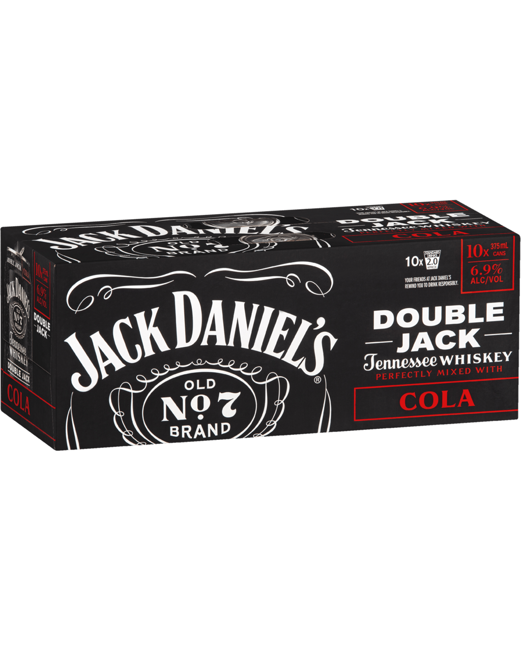 Buy Jack Daniel's Double Jack & Cola Cans 10 Pack 375ml Online (Lowest