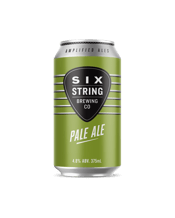 Six String Brewing Co. Pale<br>Ale Cans 375ml  375ML A hybrid of Australian and American style Pale Ales, which are both renowned for their floral and fruity hop characteristics. The Pale Ale has a clean taste, coming from the strain of yeast used, with flavours leaning somewhat towards the hop flavour over the malts. Medium to light bodied with a moderate carbonation and a smooth refreshing dry finish makes this a desirable and pleasant drinking beer.