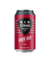 Six String Brewing Co. Dark<br>Red Ipa Cans 375ml... 375ML Loosely based on the West Coast American style Red Ale, this IPA is dangerously flavourful holding it's 6% ABV well. A medium to high bodied beer, the low carbonation giving it a fuller mouth feel. A must for the discerning craft beer drinker.
