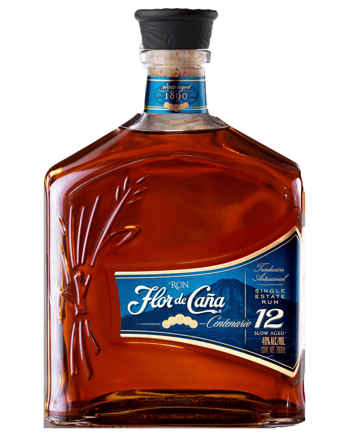 A bottle of Flor de Caña rum