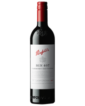  Penfolds Bin 407 Cabernet<br>Sauvignon 2017  750ML Launched with the 1990 vintage in 1993, Bin 407 was developed in response to the increasing availability of high quality cabernet sauvignon fruit. On the nose, an immediate ascent of violet, mulberry leaf, star anise, cinammon and orange zest. On the palate, Imediately more Tuscan than Bordeaux in cabernet character. Nevertheless, still very (South) Australian. Savoury, with a sour cherry grip ... and subtle cherry pip oak influence. Darker fruits and green Spanish (stuffed) olive flavours furth