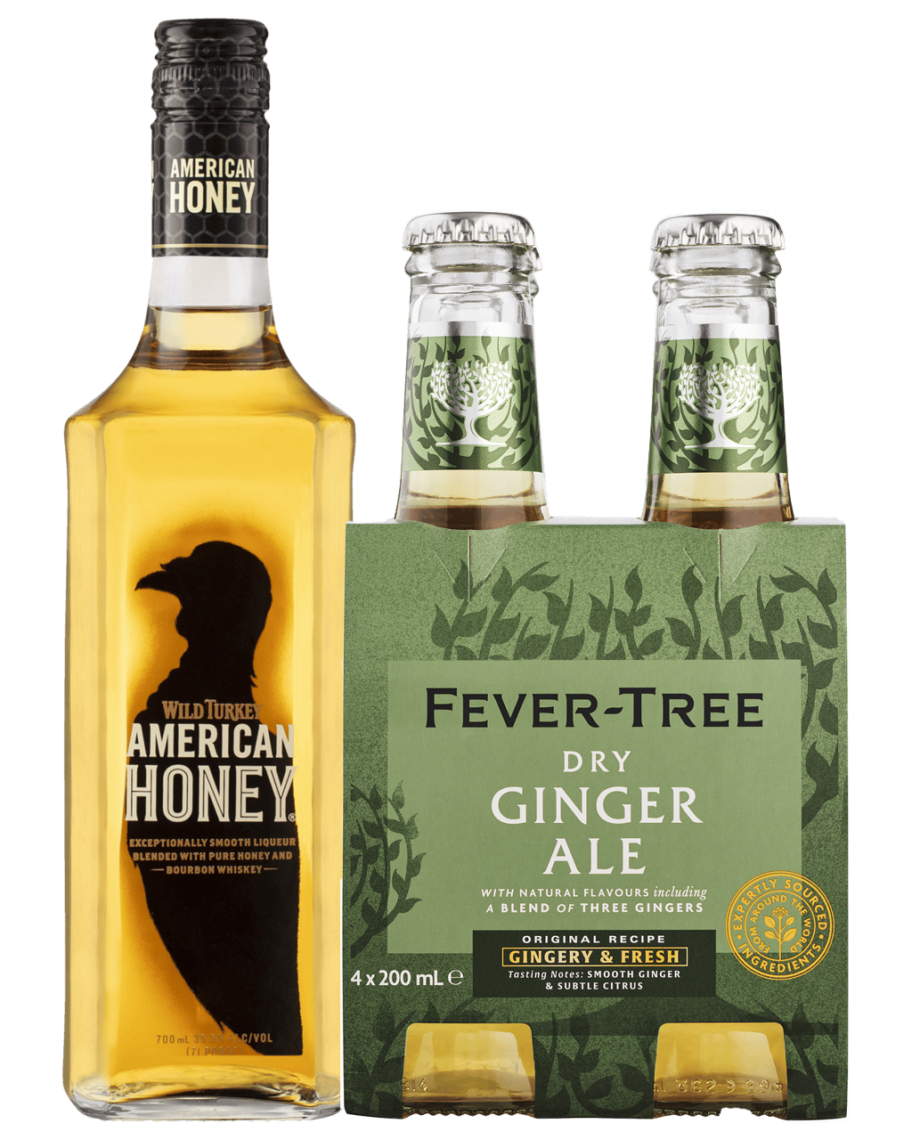 Buy Wild Turkey American Honey Liqueur 700ml & Fever Tree Ginger Ale