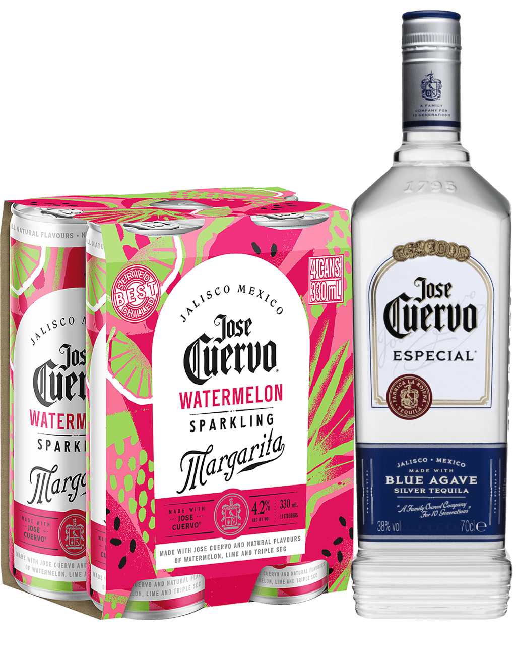 Buy Jose Cuervo Especial Silver Tequila 700ml And Watermelon Margarita 4x330ml Bundle Online 8800