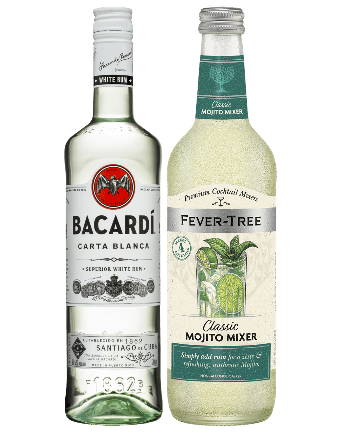 Buy Bacardi Carta Blanca Rum 700ml & Fever Tree Mojito Bundle Online