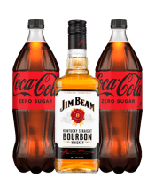  Jim Beam White Label Bourbon<br>700ml & 2x 1.25l Coke...  This bundle contains:<br />1 x Jim Beam White Label Kentucky Straight Bourbon Whiskey 700mL<br />2 x Coca-Cola Zero Sugar 1.25L Bottle