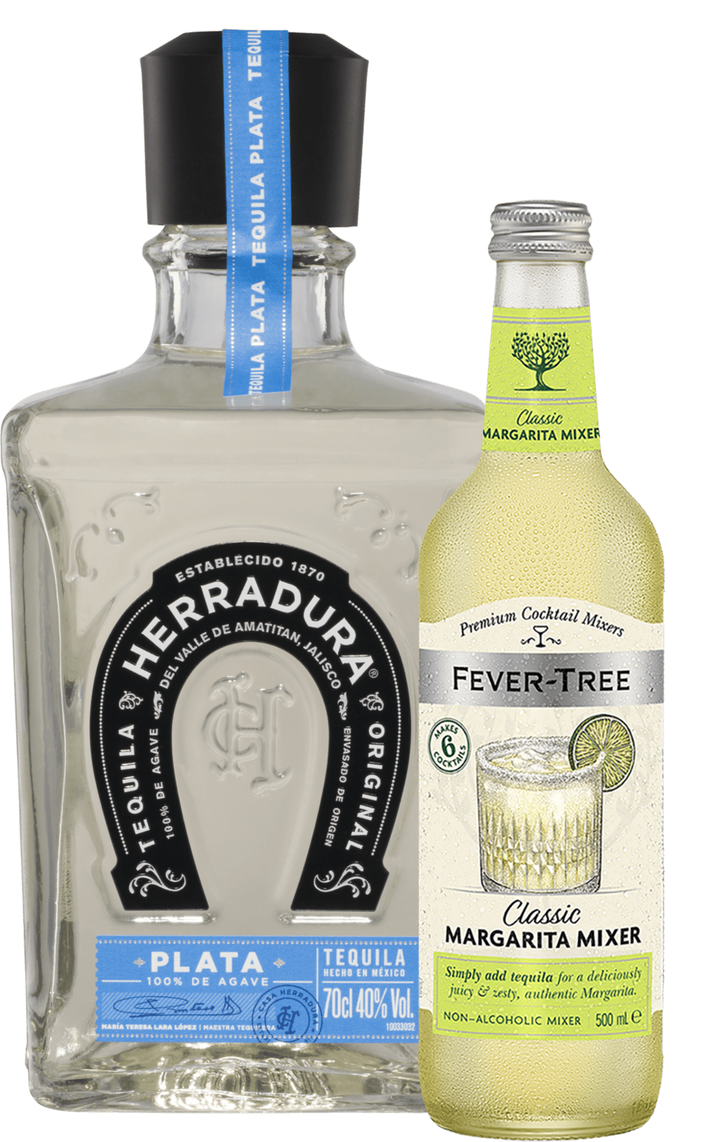 Buy Herradura Plata Tequila 700ml & Fever Tree Margarita Cocktail Mixer